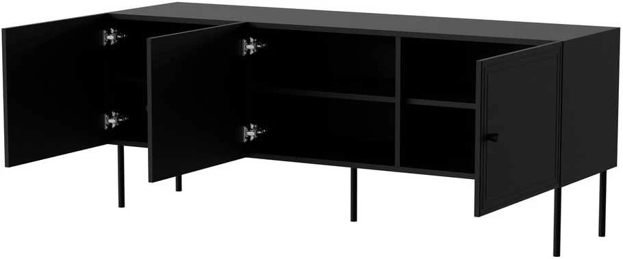 Cama Meble RTV 3D cabinet PALAZZO BIS 151x40x60 juodas matt
