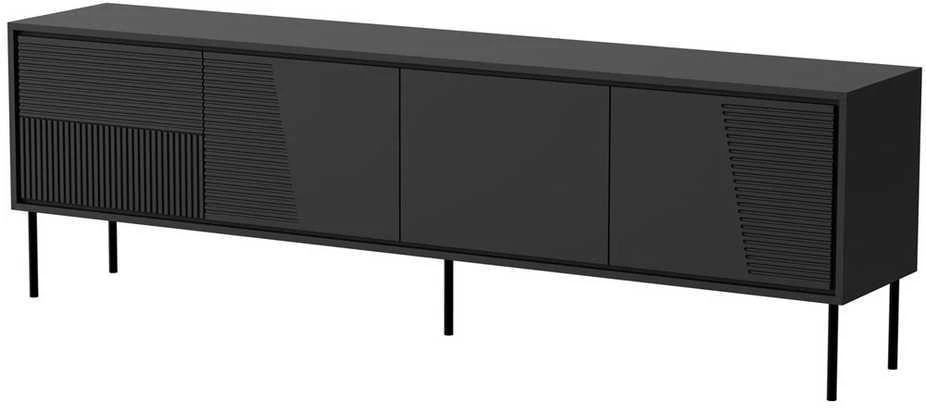 Laikiklis Cama Meble TV Spintelė - ABI 4D 200x38x62, Juoda Matinė