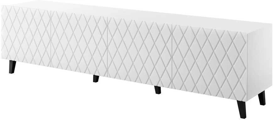 Laikiklis Cama Meble Televizoriaus Stovas - Asti 200x42x52 Baltas Matinis
