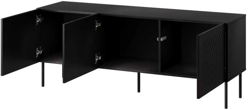 Cama Meble RTV cabinet SIENA 150.5x40x60 juodas matt