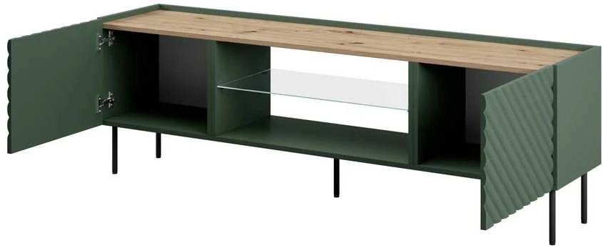 Laikiklis Cama Meble Elektrinis Židinys - Onda 180,5x40xH58,39 Žalias