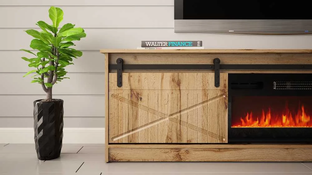 Cama Meble Židinio Spintelė - Granero 200x56,7x35 Ąžuolo Wotan