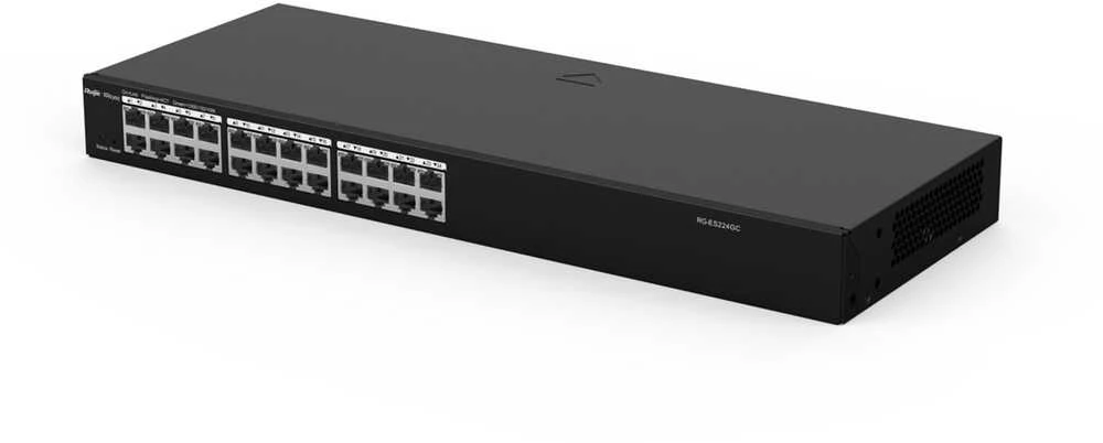Šakotuvas „Ruijie Networks RG-ES224GC-V2“ tinklo komutatorius su valdomu gigabito eternetu (10/100/1000) Juodas