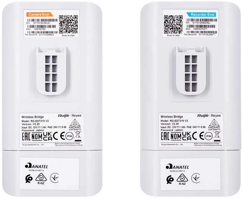 Maršrutizatorius Belaidis Bridge perdavimo įrenginys Ruijie RG-EST310 V2 (5 GHz, Dual-stream 802.11ac, 1KM)