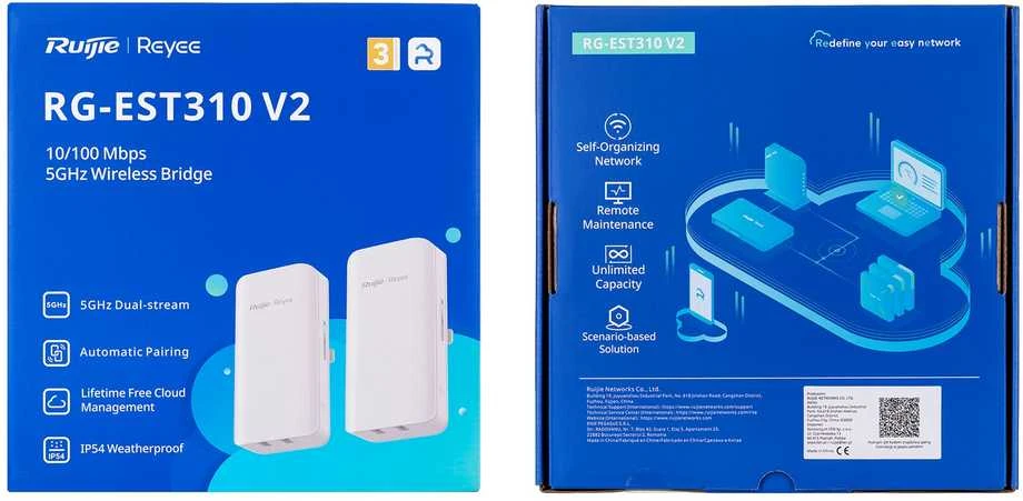 Maršrutizatorius Ruijie BELAIDIS WI-FI TILTAS RG-EST310-V2 Wi-Fi 5, 5 GHz REYEE