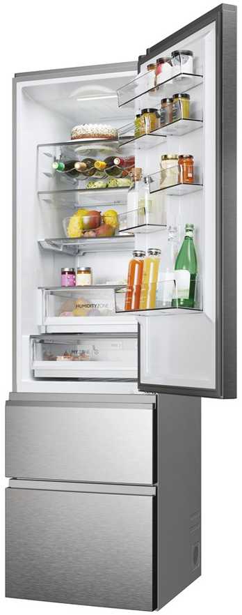 Haier 3D 60 Serie 5 HTW5620DNMG Freestanding 414 L D Sidabrinis