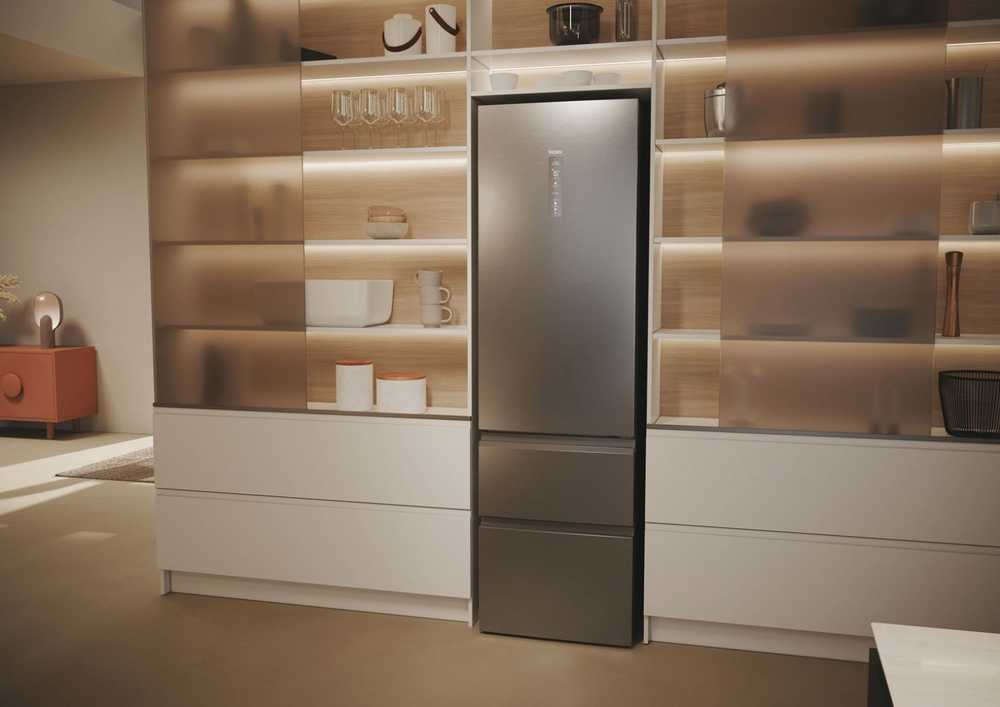 Haier 3D 60 Serie 5 HTW5620DNMG Freestanding 414 L D Sidabrinis