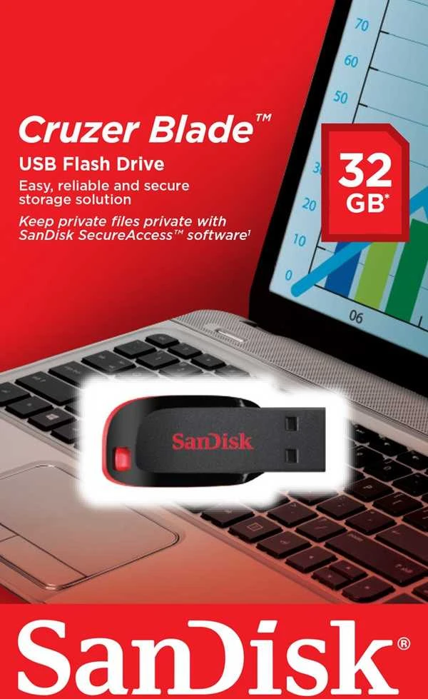 SanDisk Cruzer Blade 32GB USB flash drive USB Type-A 2.0 Juodas