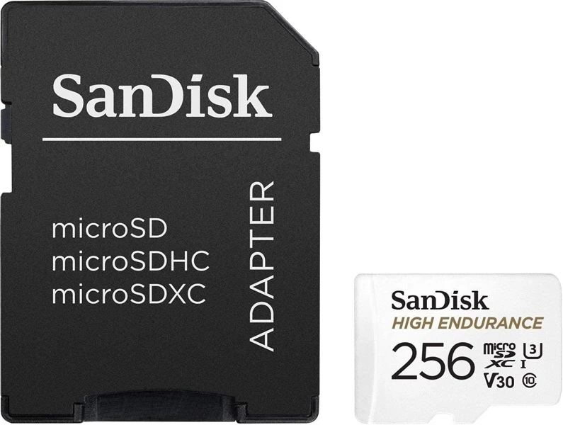 SanDisk High Endurance Micro SDXC 256GB V30 + Adapteris