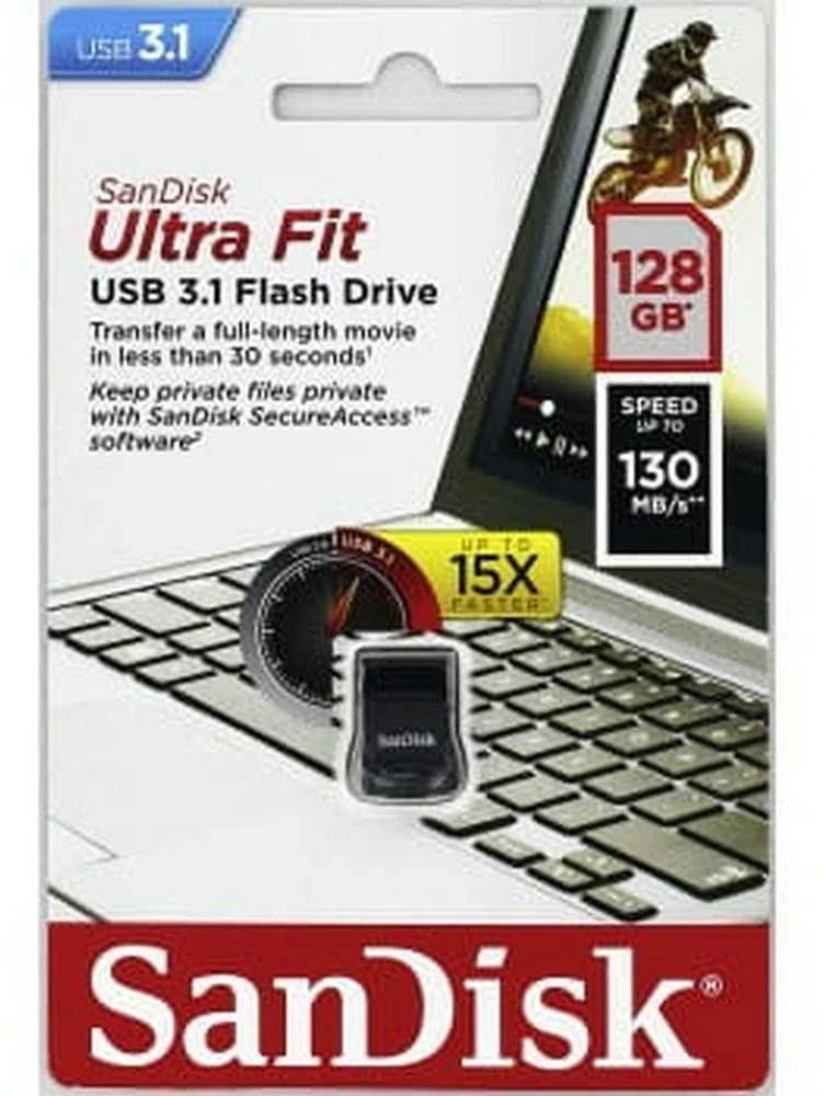 USB laikmena Sandisk Ultra Fit USB 3.1 128GB (130 MB/s)