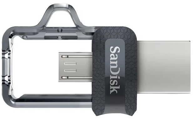 SanDisk 173386 USB flash drive 128 GB USB Type-A / Micro-USB Juodas, Transparent
