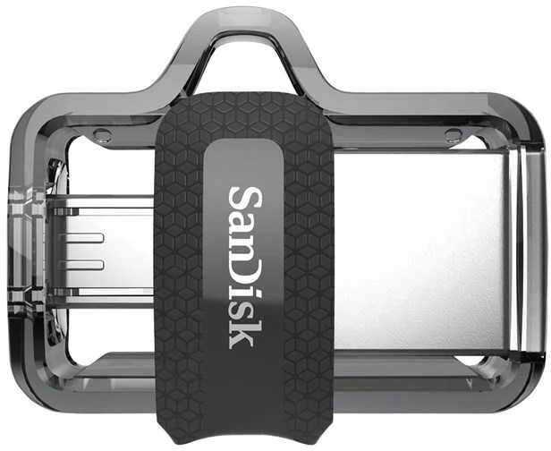 SanDisk 173386 USB flash drive 128 GB USB Type-A / Micro-USB Juodas, Transparent