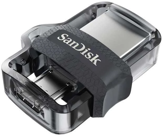 SanDisk 173386 USB flash drive 128 GB USB Type-A / Micro-USB Juodas, Transparent