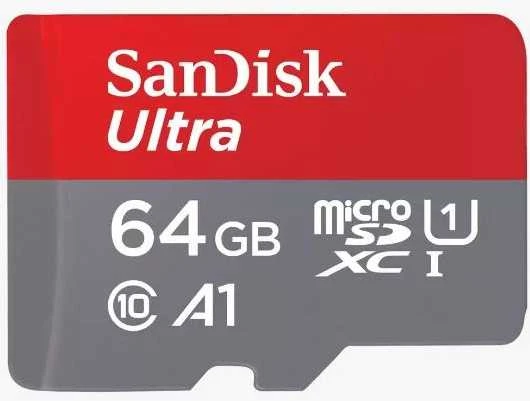 Atminties kortelė SanDisk Ultra Micro SDXC 64GB Android 140MB/s A1 UHS-I + Adapteris