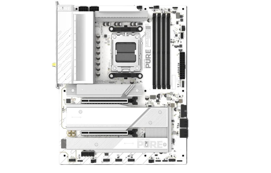 „Sapphire Pure X870A WiFi7“, AMD X870 pagrindinė plokštė – AM5 lizdas, DDR5