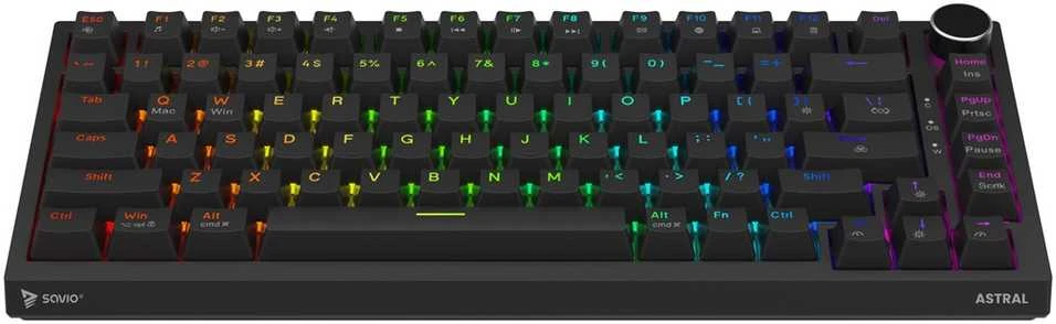 Savio ASTRAL Juodas JADE klaviatūra Gaming USB QWERTY US International