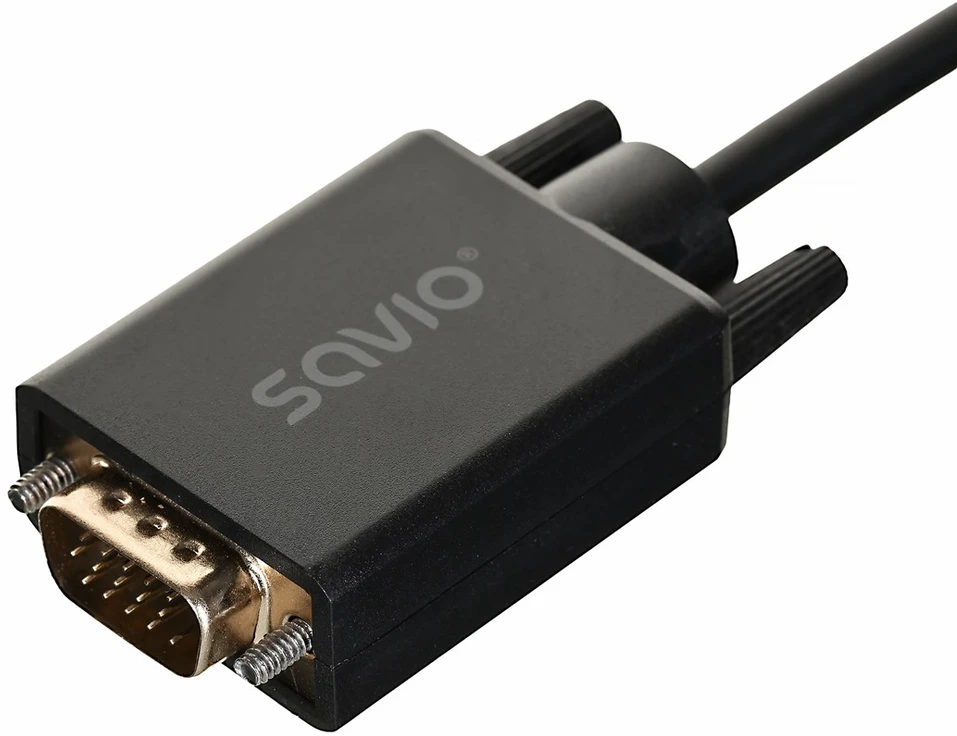 Savio Cl-203 1.8 m DisplayPort VGA (D-Sub) Juodas
