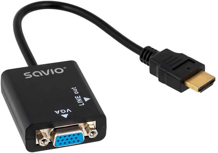 Savio CL-23 video cable adapter 0.5 m VGA (D-Sub) HDMI Type A (Standard) Juodas
