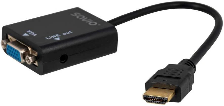 Savio CL-23 video cable adapter 0.5 m VGA (D-Sub) HDMI Type A (Standard) Juodas