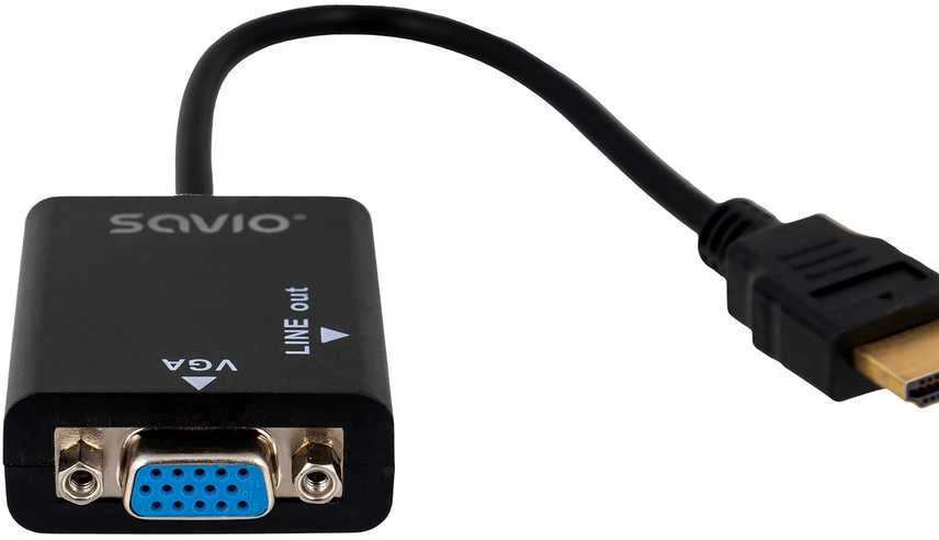 Savio CL-23 video cable adapter 0.5 m VGA (D-Sub) HDMI Type A (Standard) Juodas