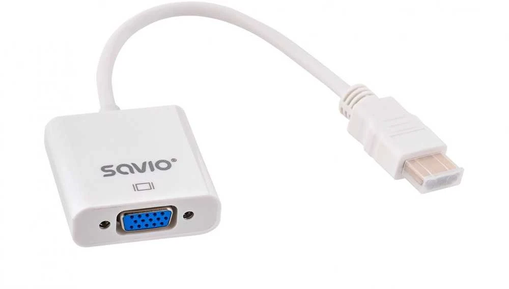 SAVIO HDMI (M) - VGA (F) ADAPTERIS Baltas CL-201