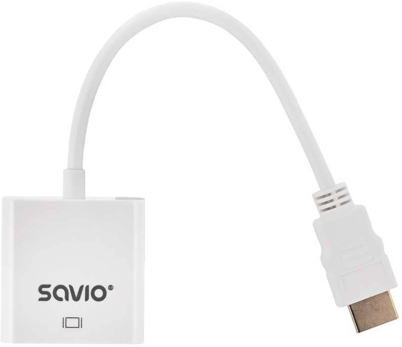 SAVIO HDMI (M) - VGA (F) ADAPTERIS Baltas CL-201