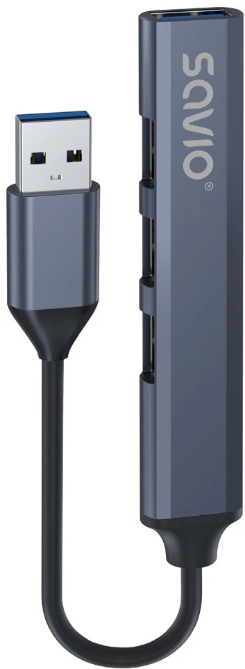 USB adapteriai – Savio AK-70 3 × USB-A 2.0, 1 × USB-A 3.1 Gen 1, 4 viename, 5 Gbps