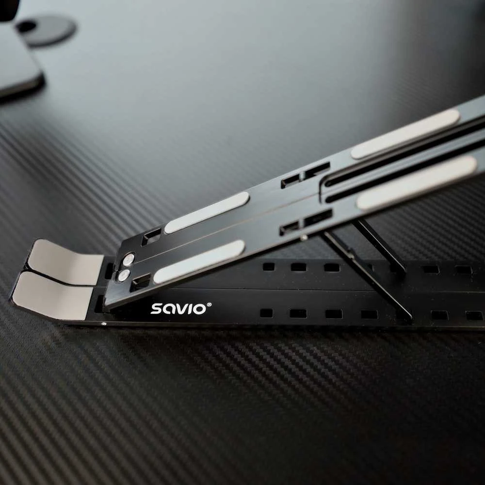 SAVIO PB-05 Office stand for laptop and tablet, juodas, aliuminio
