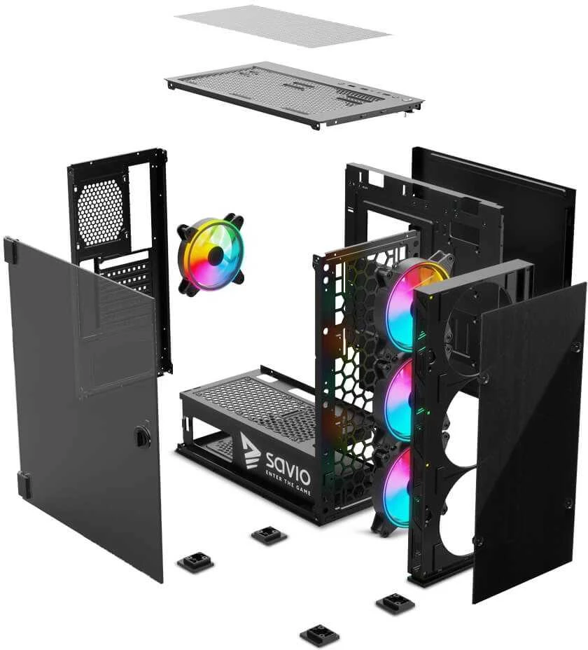 „Savio Prime X1“ ARGB stiklo dėklas (SAVGC-PRIMEX1)