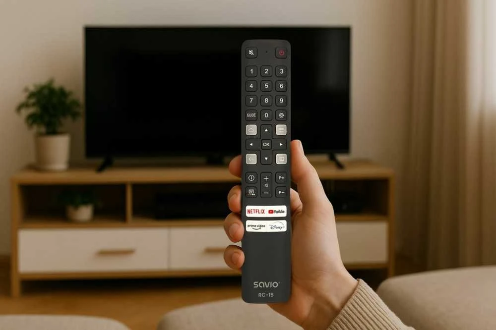 Savio RC-15 universalus / TCL išmaniojo televizoriaus nuotolinio valdymo pulto IR belaidžio mygtuko pakaitalas