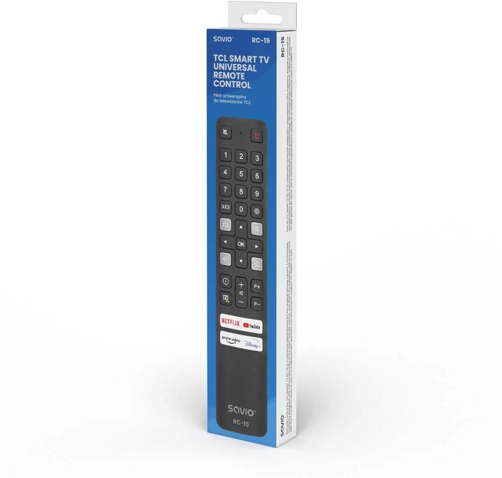 Savio RC-15 universalus / TCL išmaniojo televizoriaus nuotolinio valdymo pulto IR belaidžio mygtuko pakaitalas