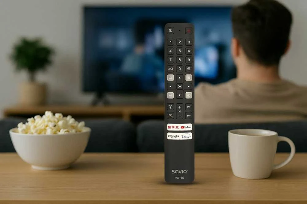 Savio RC-15 universalus / TCL išmaniojo televizoriaus nuotolinio valdymo pulto IR belaidžio mygtuko pakaitalas