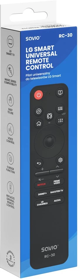 Savio RC-30 remote control IR/Bluetooth Press buttons