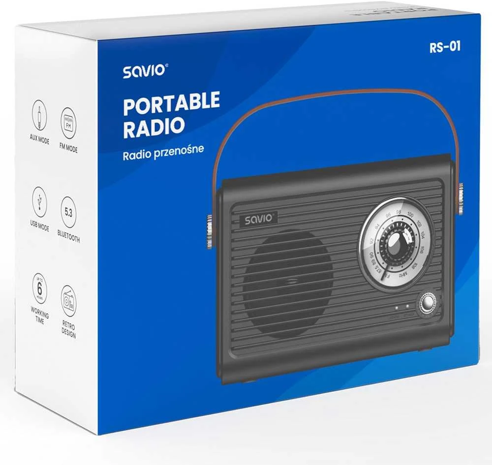 Savio RS-01 radio Portable Juodas