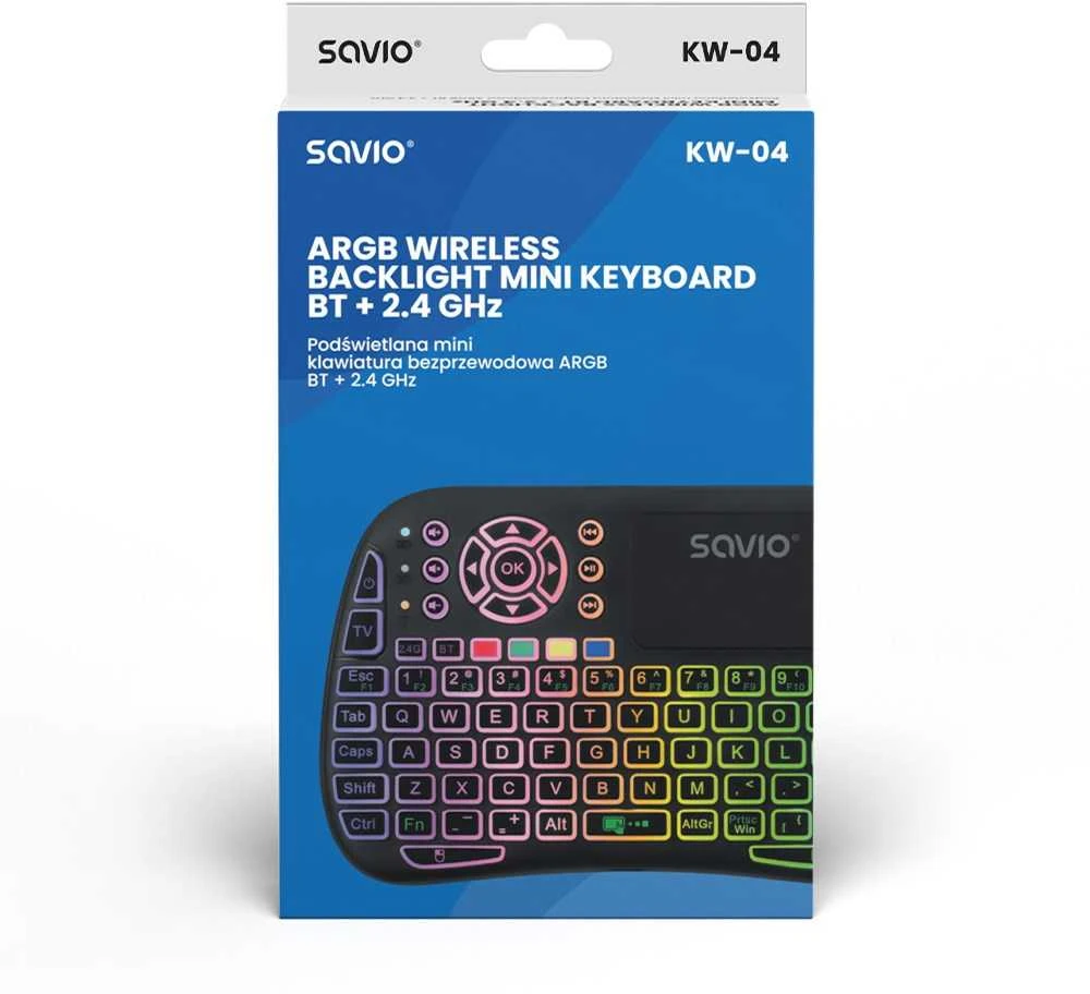 Savio SAVMKW-04 mobile device klaviatūra QWERTY US English USB Type-C Juodas