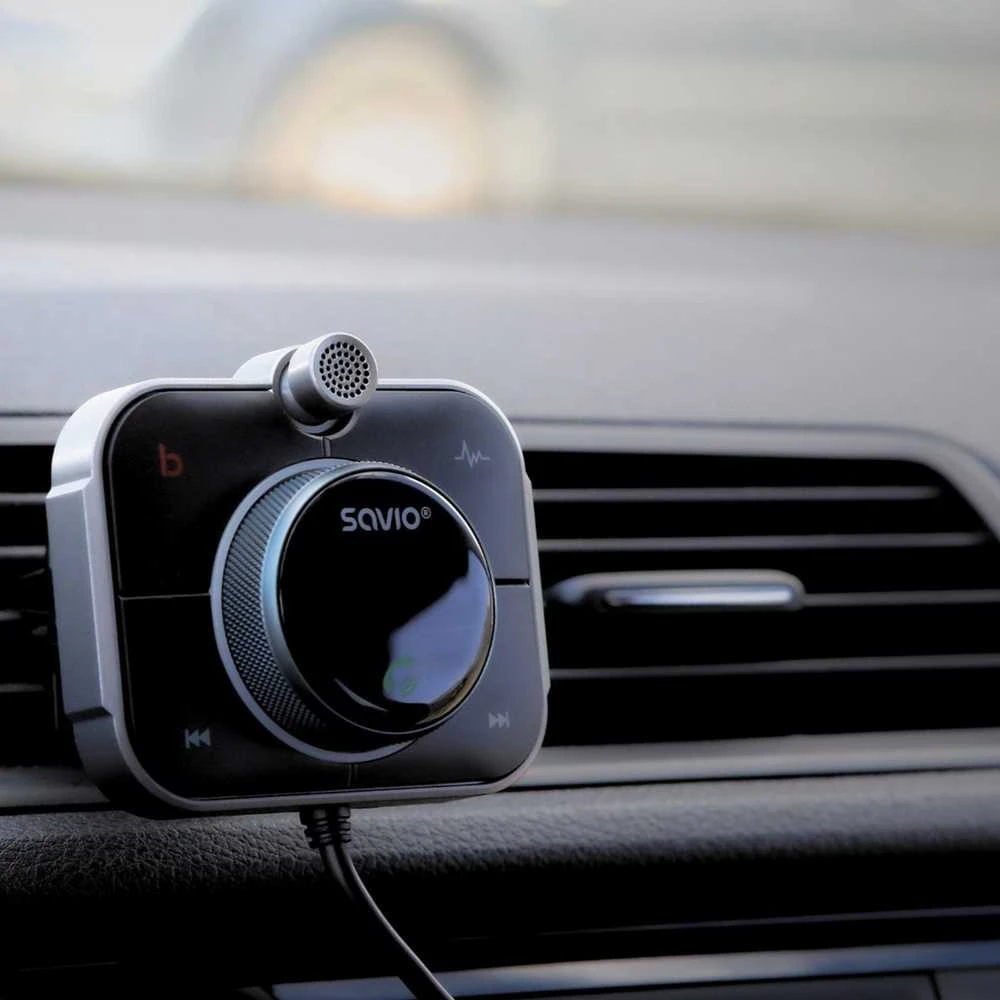 Belaidis Garso Siųstuvas - Savio TR-14 FM Bluetooth 5.0 USB PD 3.0 QuickCharge Juodas
