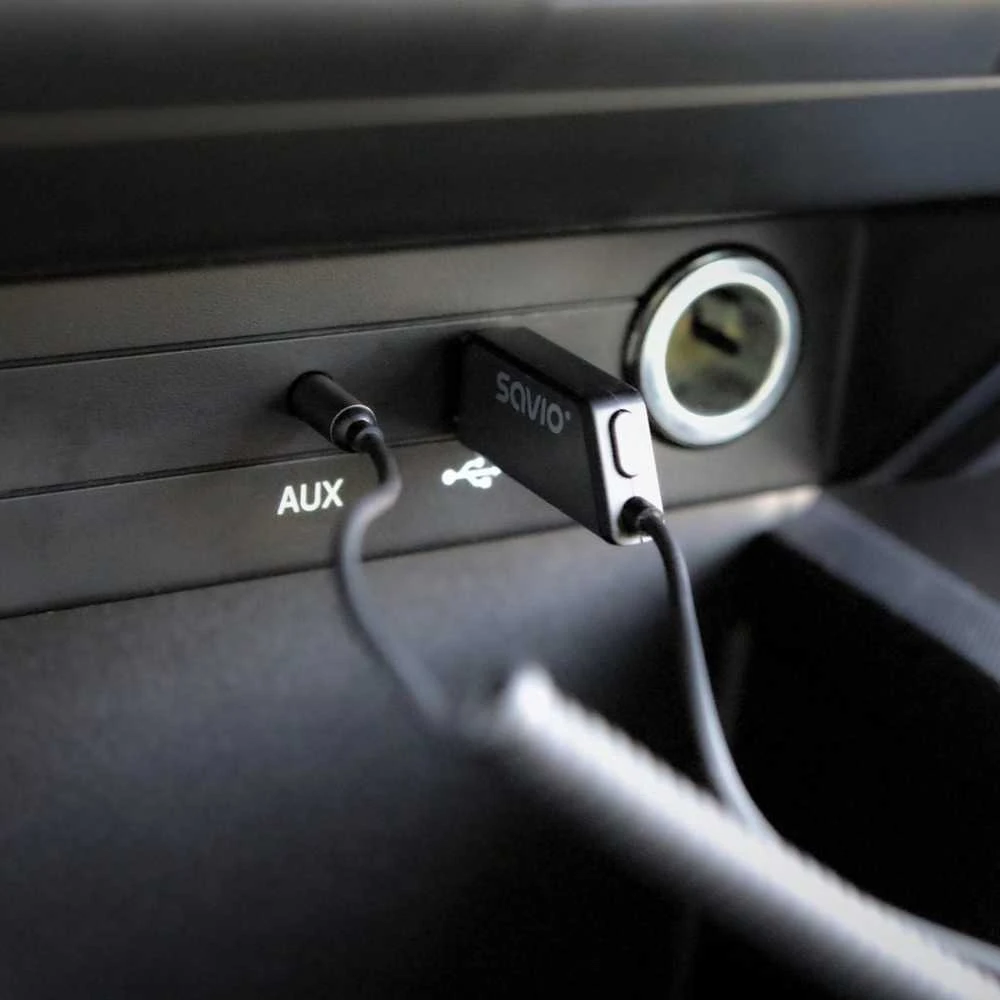 Savio TR-16 siųstuvo AUX adapteris su laisvų rankų funkcija, Bluetooth 5.3, Google Assistant/Siri