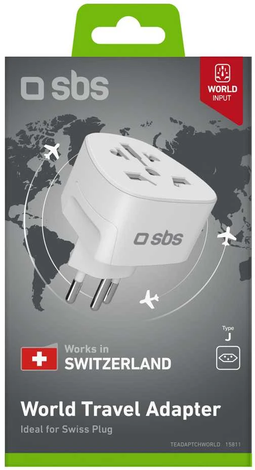 SBS CH Travel Adapteris - Universal - Baltas