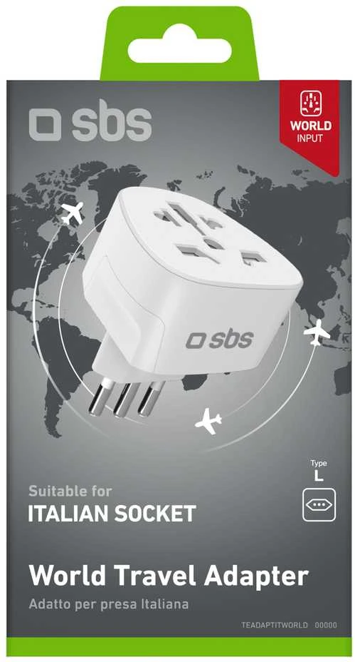 SBS IT kelioninis adapteris – universalus – baltas