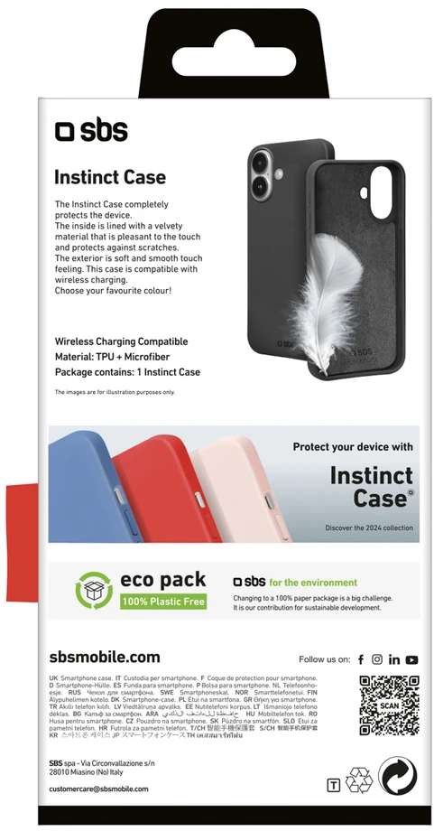 SBS Instinct Case for iPhone 16 Plus - Juodas