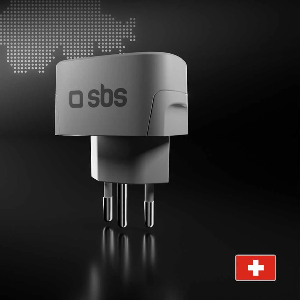 SBS CH Travel Adapteris - Universal - Baltas