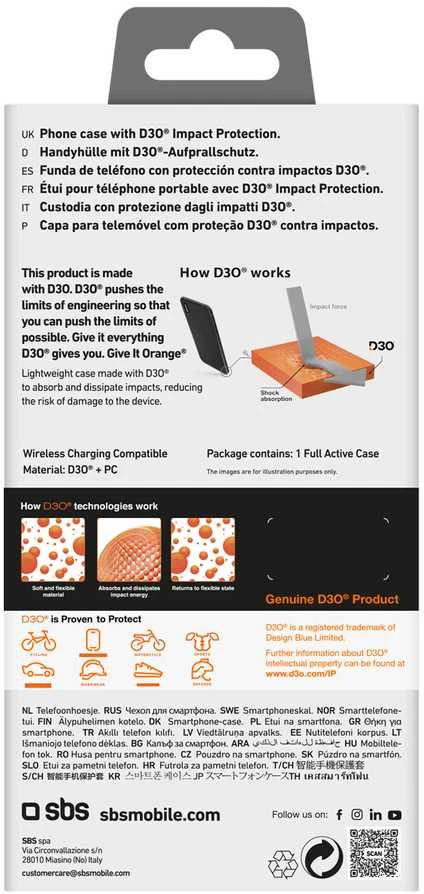 SBS Full Active D3O Apple iPhone 16 Plus – dėklas telefonui juodos spalvos