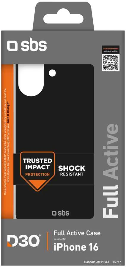 SBS Full Active D3O Apple iPhone 16 – dėklas telefonui juodos spalvos