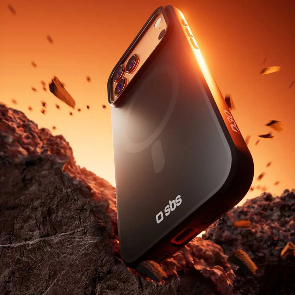 SBS Full Active Mag dėklas with D3O Technology skirtas Apple iPhone 17 Pro – juodos spalvos