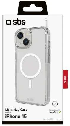 SBS standus skaidrus dėklas, suderinamas su MagSafe įkrovimu, skirtas iPhone 15