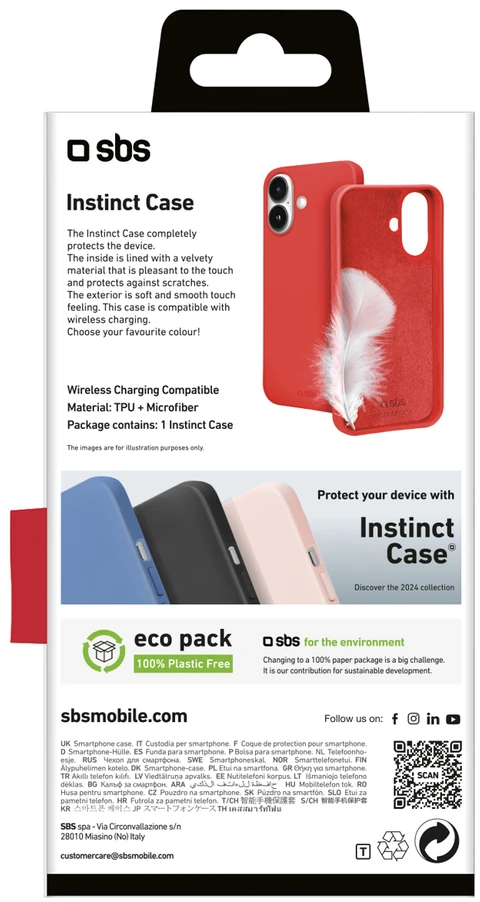 SBS Instinct iPhone 16 Case - Raudona