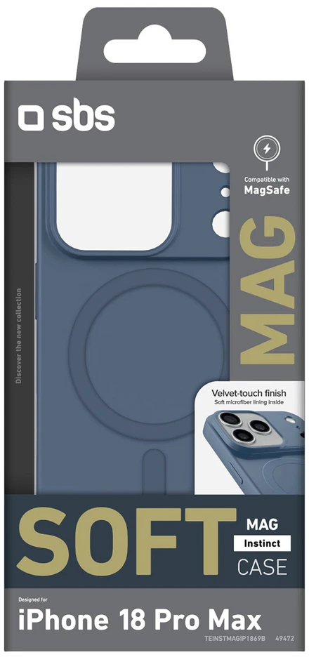 SBS Instinct Mag dėklas iPhone 18 Pro Max / 17 Pro Max, suderinamas su MagSafe – mėlyna