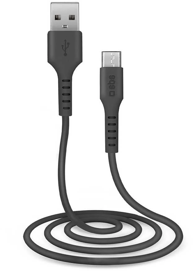 SBS LTHL200 USB-A – Micro-USB kabelis 1m – juodos spalvos