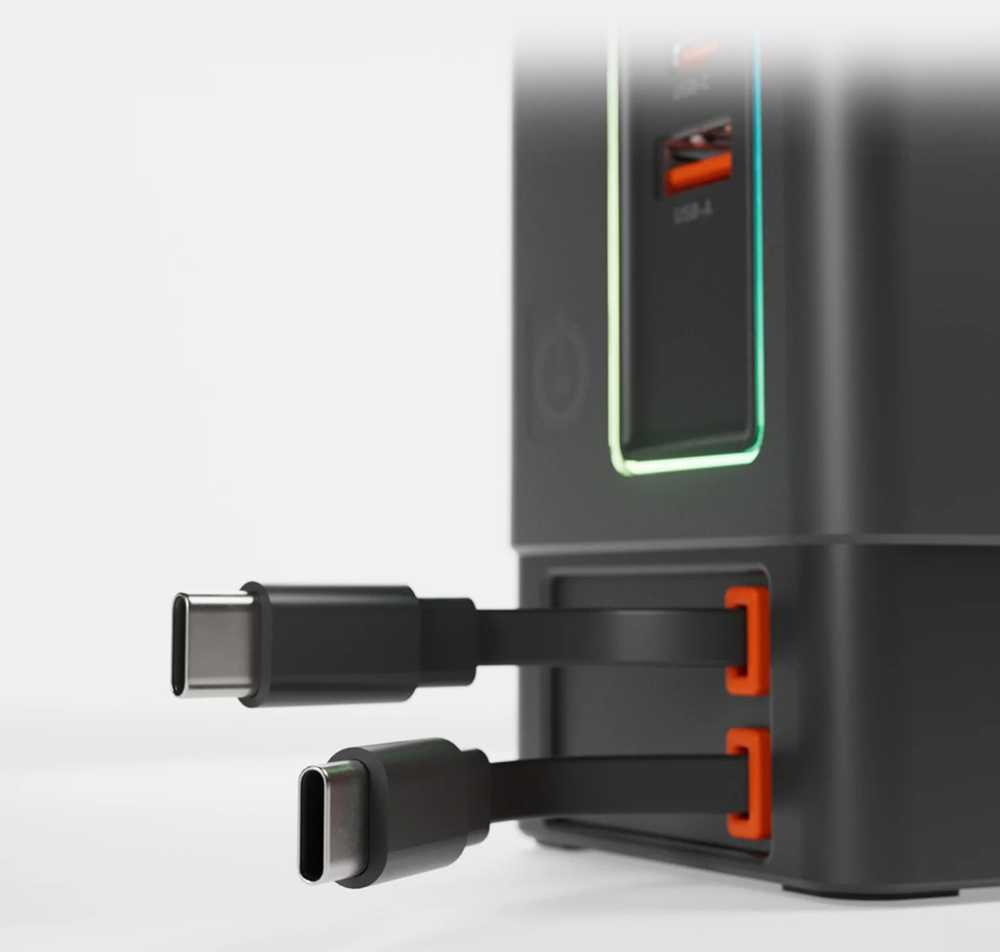 „SBS“ įkroviklis 6 viename su „MagSafe“, stovu ir USB-C laidais, 65 W – Juodas