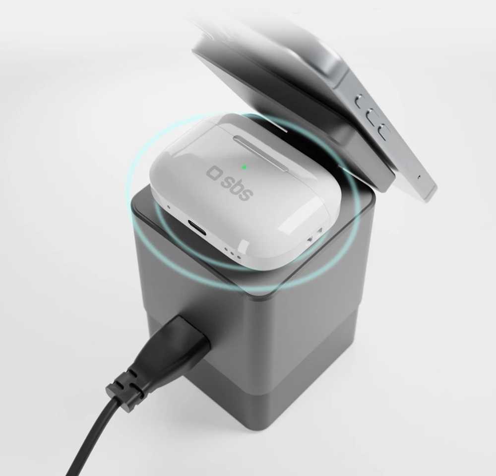 „SBS“ įkroviklis 6 viename su „MagSafe“, stovu ir USB-C laidais, 65 W – Juodas